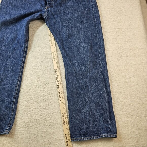 Levi's 501 Jeans Men's 42x30 Blue Denim Copper Rivets Button Fly Dark Wash - Picture 10 of 16